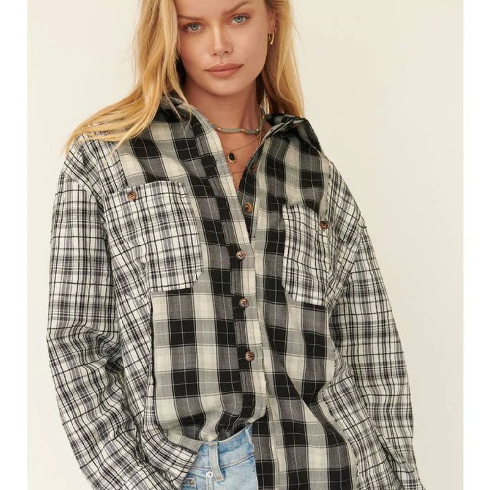 NWT Promesa Colorblock Oversized Flannel